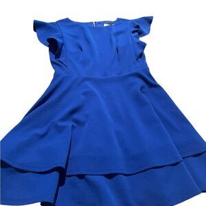 Midnight Doll Elegant Blue ladies Dress lined size medium excellent